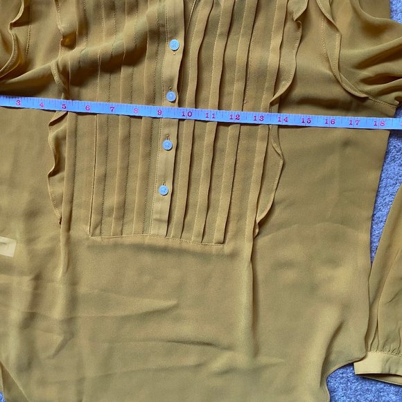LOFT mustard blouse XSP - Picture 5 of 8